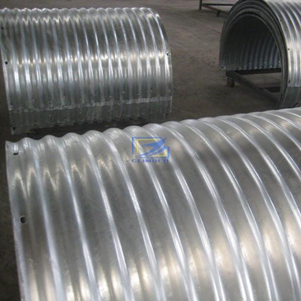 corrugated steel culvert pipe assembled by two half round part